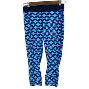 Nike Dri-Fit Relay Print Women's Blue Capri Tights Size S